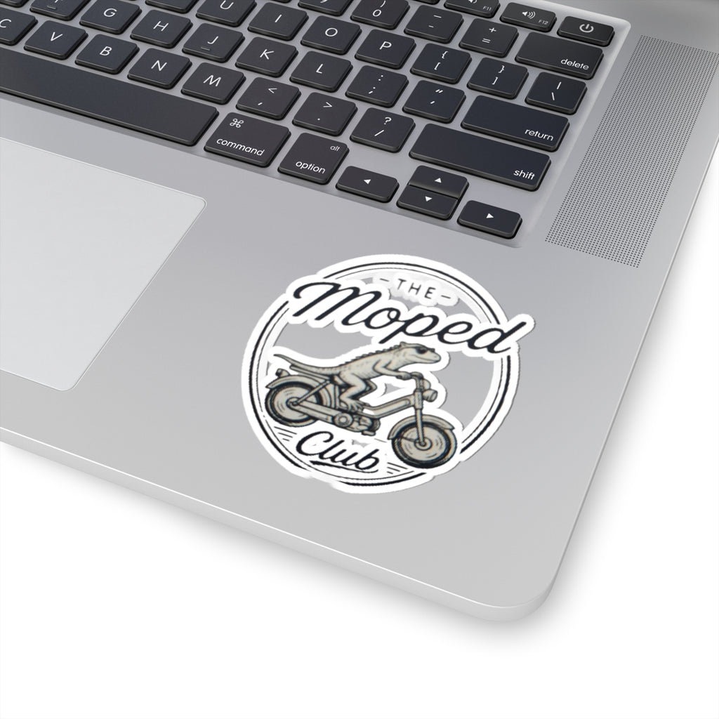 The Moped Club Lizard Riding Moped Kiss-Cut Sticker