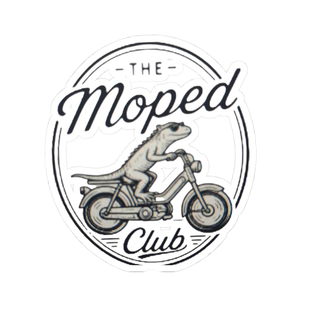 The Moped Club Lizard Riding Moped Kiss-Cut Sticker